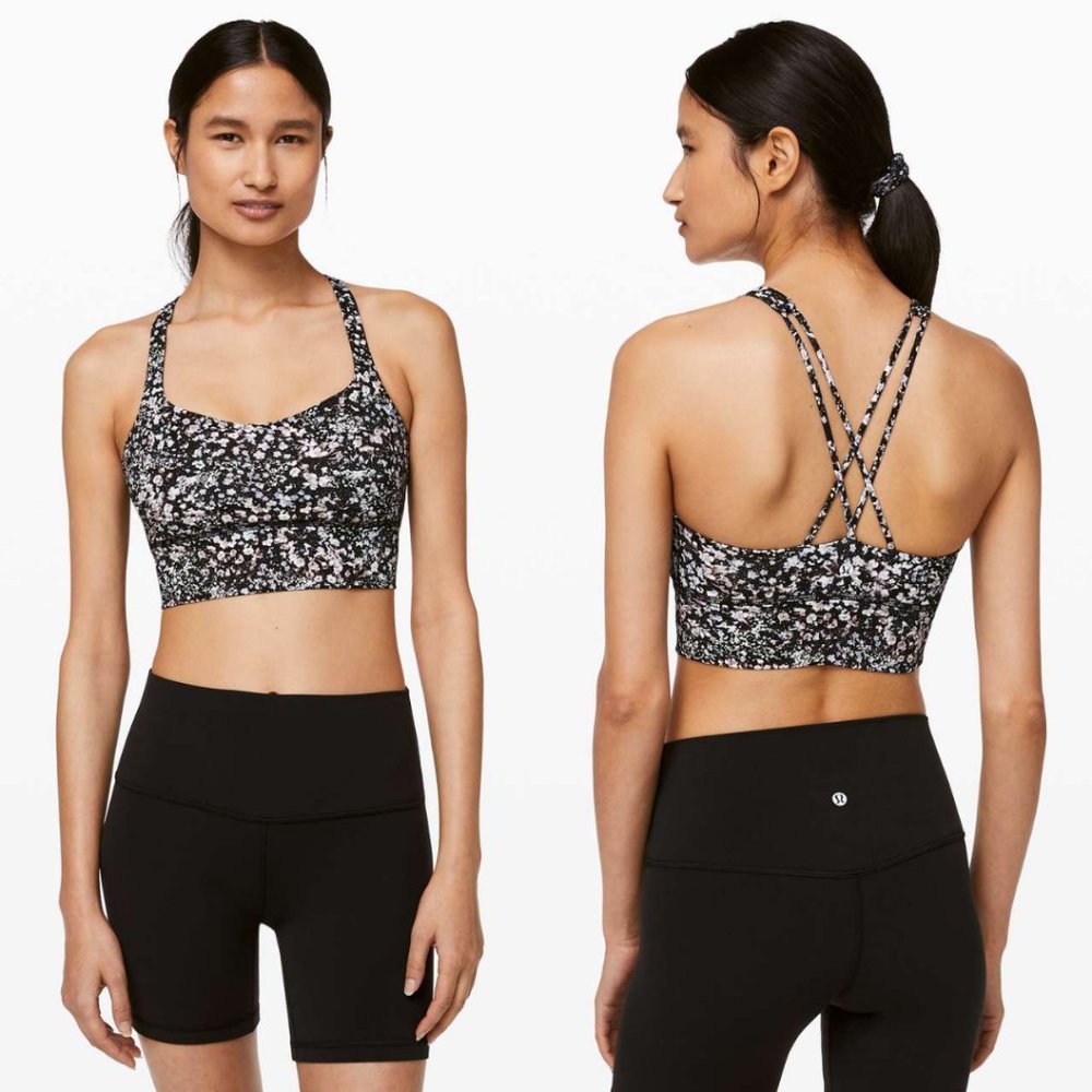 Lululemon Floral Luxtreme Strappy Long Line Free To Be Bra